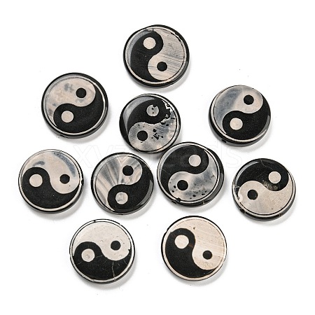 Natural Agate Yin-yang Beads G-Q006-04B-1