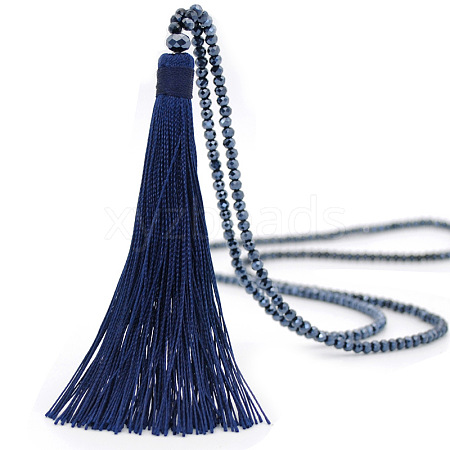 Velvet Long Tassel Pendant Necklaces WGB6ED0-09-1