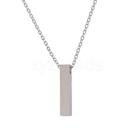 304 Stainless Steel Rectangle Pendant Urn Ashes Necklaces NJEW-WH0036-031P-1