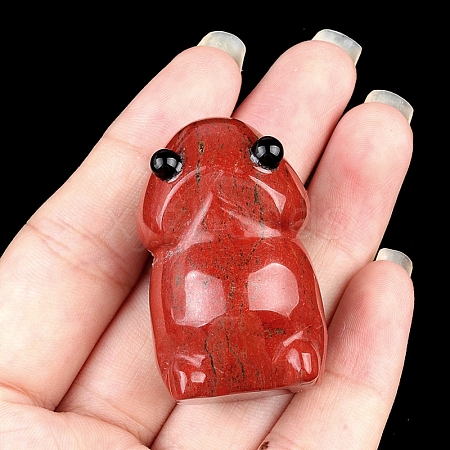 Natural Red Jasper Carved Frog with Eye Figurines PW-WG73755-04-1