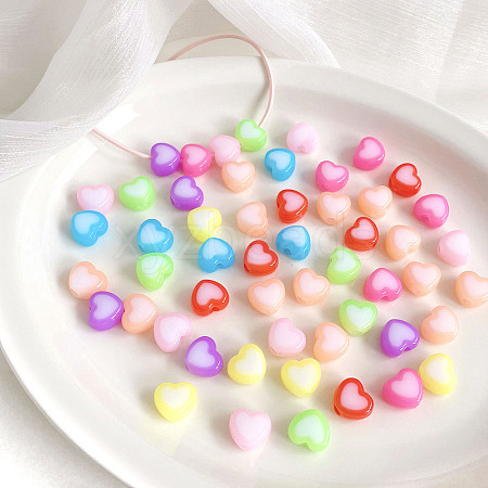 Opaque Acrylic Beads X-OACR-H038-21-1