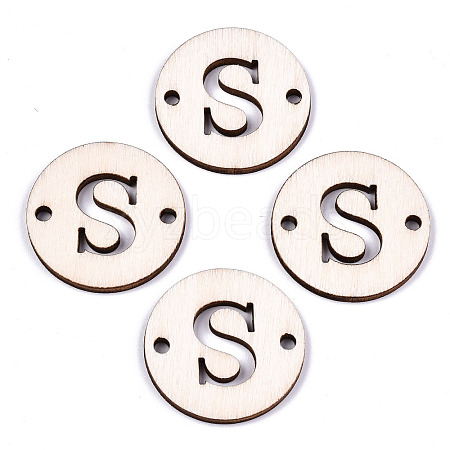 Unfinished Natural Poplar Wood Links Connectors WOOD-S045-140B-01S-1