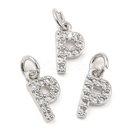 Brass Micro Pave Grade AAA Cubic Zirconia Charms ZIRC-P067-11P-P-NR-1