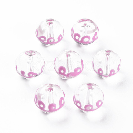 Transparent Glass Enamel Beads GLAA-N049-020-1