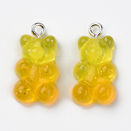 Transparent Resin Pendants RESI-R429-31G-1