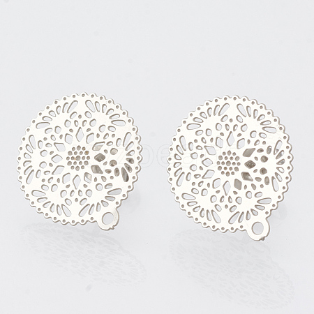 Non-Tarnish 304 Stainless Steel Stud Earring Findings STAS-S079-31B-1