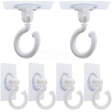 Rotatable Self Adhesive Plastic Hook Hangers AJEW-WH0401-06A-1