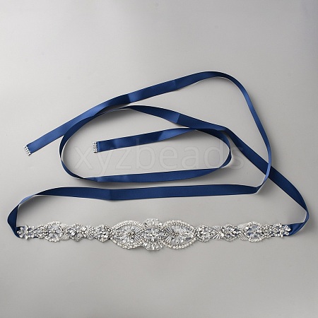 Flower Full Crystal Rhinestone Handmade Bridal Belts for Wedding Dresses AJEW-WH20006-233B-03-1