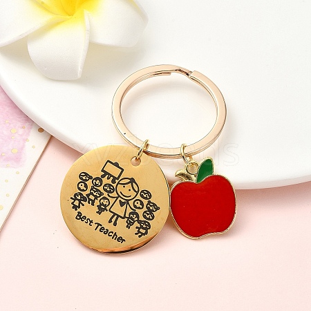 Alloy Enamel & 201 Stainless Steel Keychain KEYC-YW00091-01-1