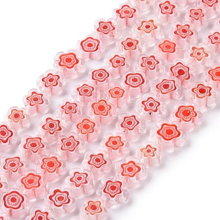 Handmade Millefiori Glass Bead Strands LAMP-J035-10mm-54-1