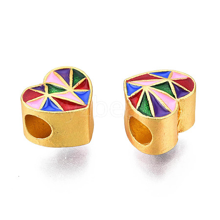 Alloy Enamel European Beads KK-N238-079-1