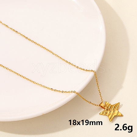 304 Stainless Steel Star Pendant Necklace JY7792-8-1