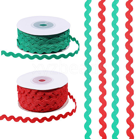 2 Rolls 2 Colors Polyester Ribbon OCOR-GL0001-33A-1