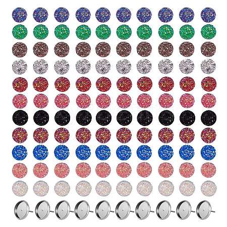 110Pcs 11 Colors Resin Cabochons DIY-SZ0002-17-1