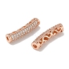 Brass Cubic Zirconia Curved Tube Beads KK-Q019-01A-2