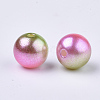 Rainbow ABS Plastic Imitation Pearl Beads OACR-Q174-10mm-08-2