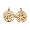 Brass Micro Pave Clear Cubic Zirconia Pendants ZIRC-Z011-18G-1