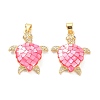 Real 18K Gold Plated Brass Micro Pave Clear Cubic Zirconia Pendants X-KK-D004-05G-E-2