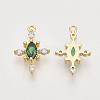 Brass Micro Pave Cubic Zirconia Charms X-KK-N216-18B-NF-2