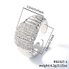 Elegant Fashionable Thread Design Brass Rhinestone Cuff Rings GP3744-1-1