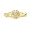 Brass Micro Pave Clear Cubic Zirconia Fold Over Clasps KK-P290-18G-1