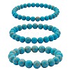 3Pcs 3 Size Synthetic Imperial Jasper Round Beaded Stretch Bracelets Set BJEW-SW00064-31-2