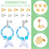 Unicraftale 20Pcs 10 Style 304 Stainless Steel Textured Stud Earrings Findings with Hole and Ear Nuts STAS-UN0054-85-5