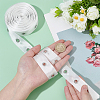 10 Yards Polyester Satin Herringbone Ribbons with Eyelet Rings OCOR-PH0005-36B-01-3