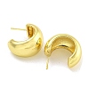 Rack Plating C-Shaped Brass Stud Earrings for Women EJEW-G410-55G-2