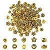 100Pcs 10 Styles Tibetan Style Alloy Spacer Beads TIBEB-YW0001-14AG-1