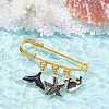 Marine Theme Pendant Alloy Enamel Brooches JEWB-BR00143-03-3