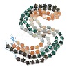 4 Styles Synthetic Malachite & Natural Dragon Blood Jasper & Flower Amazonite & Red Aventurine Beads Strands G-D095-A08-3