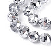 Electroplate Transparent Glass Round Beads Strands EGLA-T029-8mm-12T-04-3