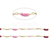 Brass & ABS Imitation Pearl Beaded Chain CHC-D029-21G-2