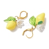 Resin Lemon Leverback Earrings EJEW-JE06163-4