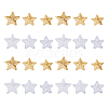 HOBBIESAY 24Pcs 6 Style Star Computerized Embroidery Cloth Iron On Sequins Patches PATC-HY0001-12-1