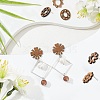 22Pcs 11 Styles Walnut Wood Stud Earring Findings MAK-CJ0001-17-7