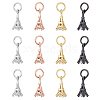 DICOSMETIC 12Pcs 4 Colors Brass Micro Pave Clear Cubic Zirconia Charms ZIRC-DC0001-18-1