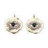 Brass Pave Clear Cubic Zirconia Charms KK-N232-457-2