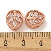 Rack Plating Brass Micro Pave Cubic Zirconia Beads KK-A220-12RG-3