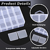 36 Grids Transparent Plastic Adjustable Dividers Boxes with Hinged Lid CON-PA0001-08-6