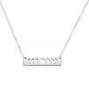 Brass Rectangle with Moon Phase Pendant Necklace with Cable Chains for Women JN1026A-1