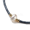 Glass Imitation Pearl & Seed Braided Bead Bracelets WO2637-11-2