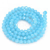 Opaque Solid Color Glass Beads Strands GLAA-Q080-4mm-B11-2