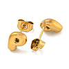 Chunk Letter 304 Stainless Steel Stud Earrings for Women LS-EJEW-G386-01P-G-2