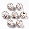 Spray Painted Natural Wooden Beads WOOD-R270-04-1