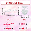 CRASPIRE Valentine's Day Theme Heart Carbon Steel Cutting Dies Stencils Set DIY-CP0009-55-2