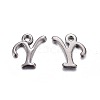 Gunmetal Plated Alloy Letter Pendants LS-PALLOY-J718-01B-Y-1