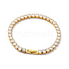 Clear Cubic Zirconia Tennis Bracelet BJEW-E009-25A-G-3