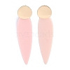 Brass Resin Teardrop Stud Earrings for Women EJEW-U030-01G-02-1